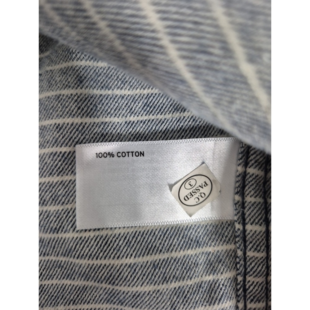 Duluth Shirt Mens Medium Blue‎ Striped Chamois Flannel Slim Fit Button Down - Picture 4 of 8